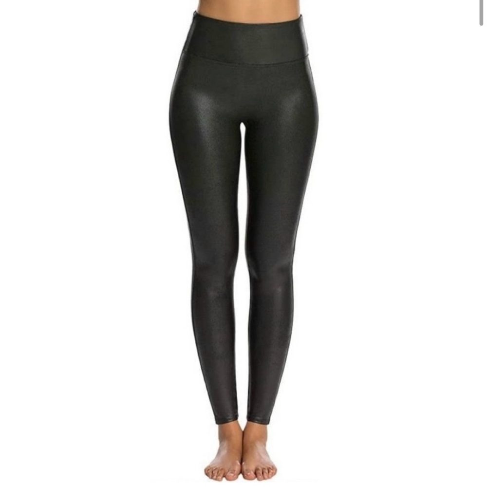 High-Waisted Faux Leather Black Leggings